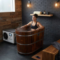 WOODBRIDGE 54" Indoor Cold Plunge Tub W/ 1.3 HP White Chiller – Rapid Cooling & Heating, Ozone Sanitation, Filter Circulation System, Wifi-Enabled & Remote Control via APP, Insulated Tub Cover — Lifestyle